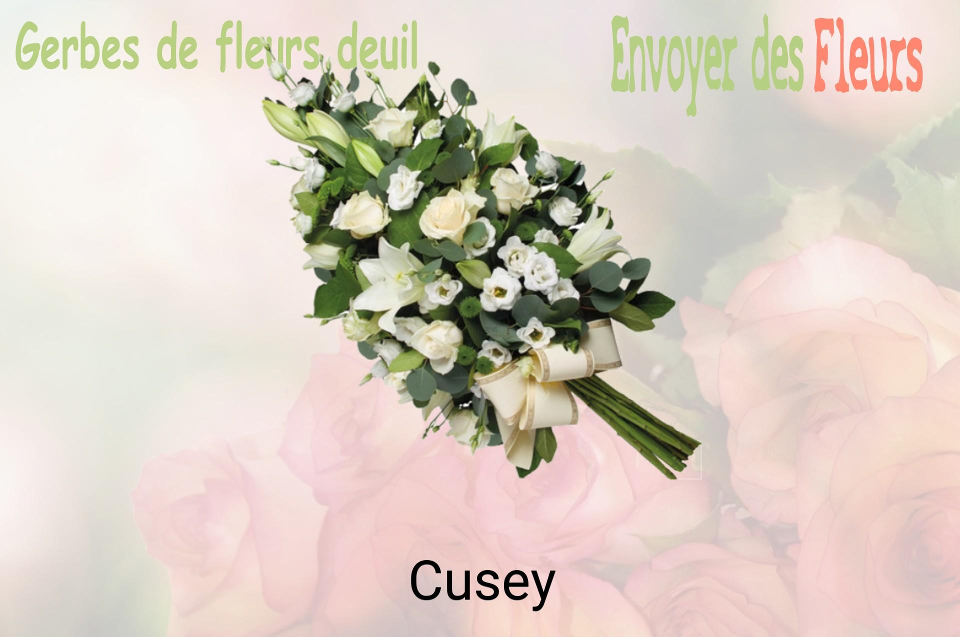 Gerbe de fleurs de deuil livrée à Cusey